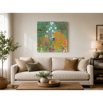Bauerngarten / Flower Garden (1907) — Square Canvas Wall Art