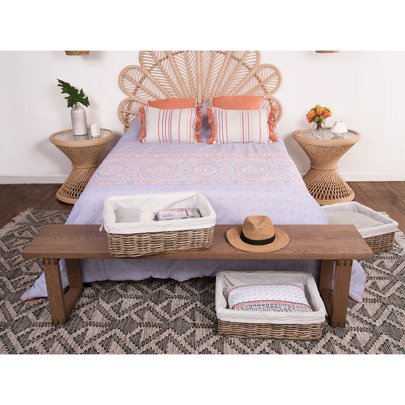 Beachcrest Home™ Ayriauna Rattan Basket, Small - 6" H x 20" W x 15" D