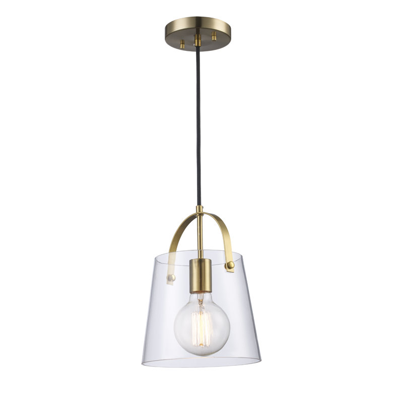 Lequetta 1 - Light Single Pendant, Antique Gold, 10.4" H x 8" W x 8" D
