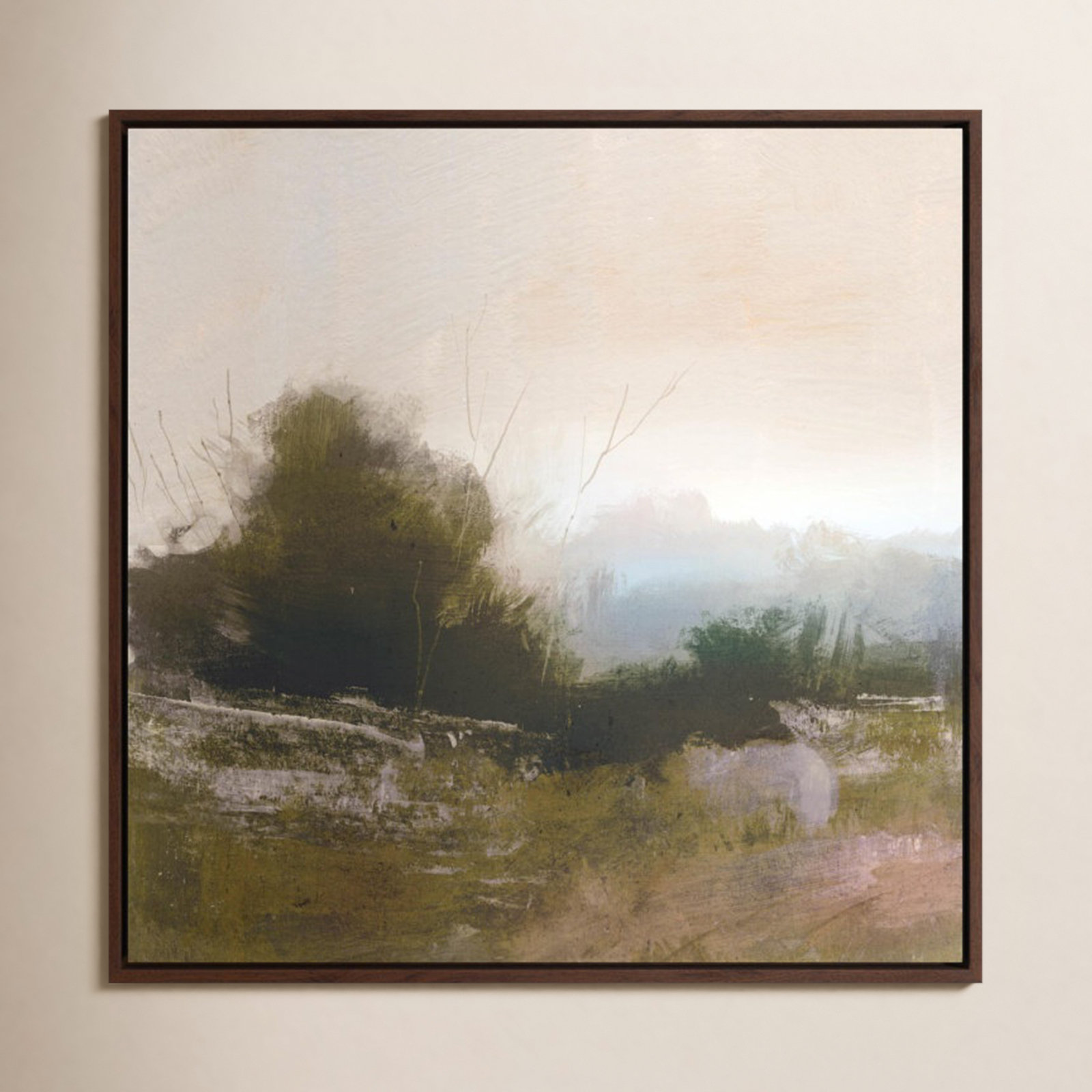 Spring Farm by Dan Hobday Art, No, Espresso Framed Canvas, 30" H x 30" W x 2" D