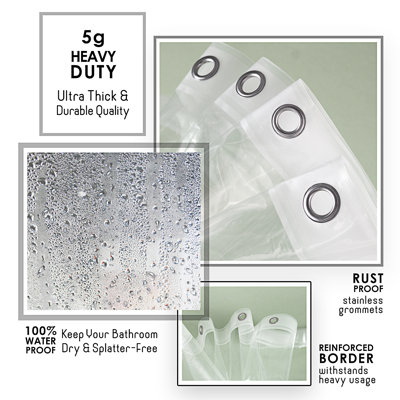 Clara Clark Heavy Duty Shower Curtain Liner