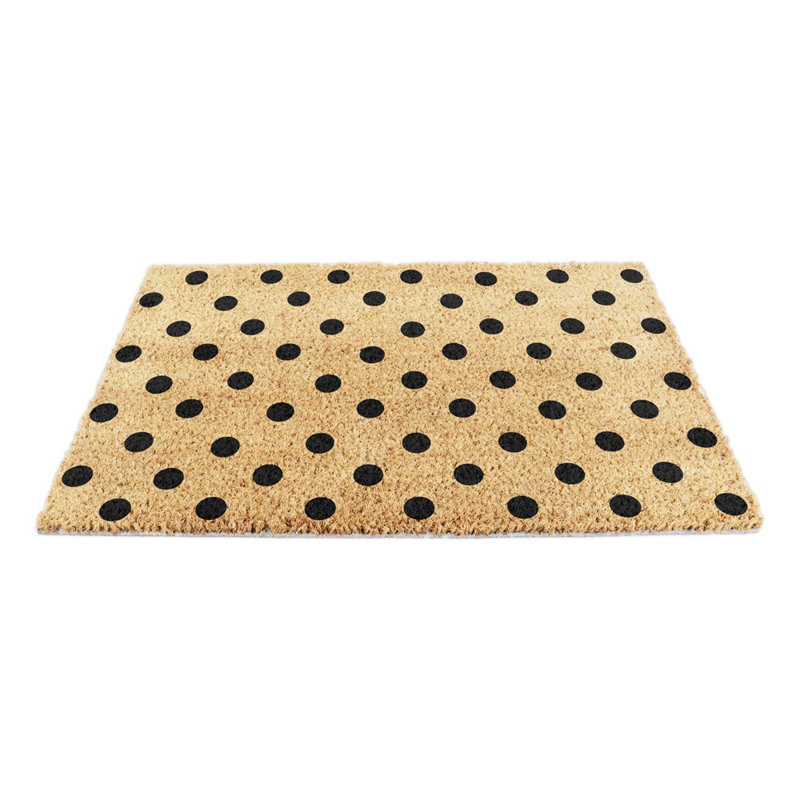 Braewyn Non-Slip Doormat, 90cm H x 60cm W, Natural/Black