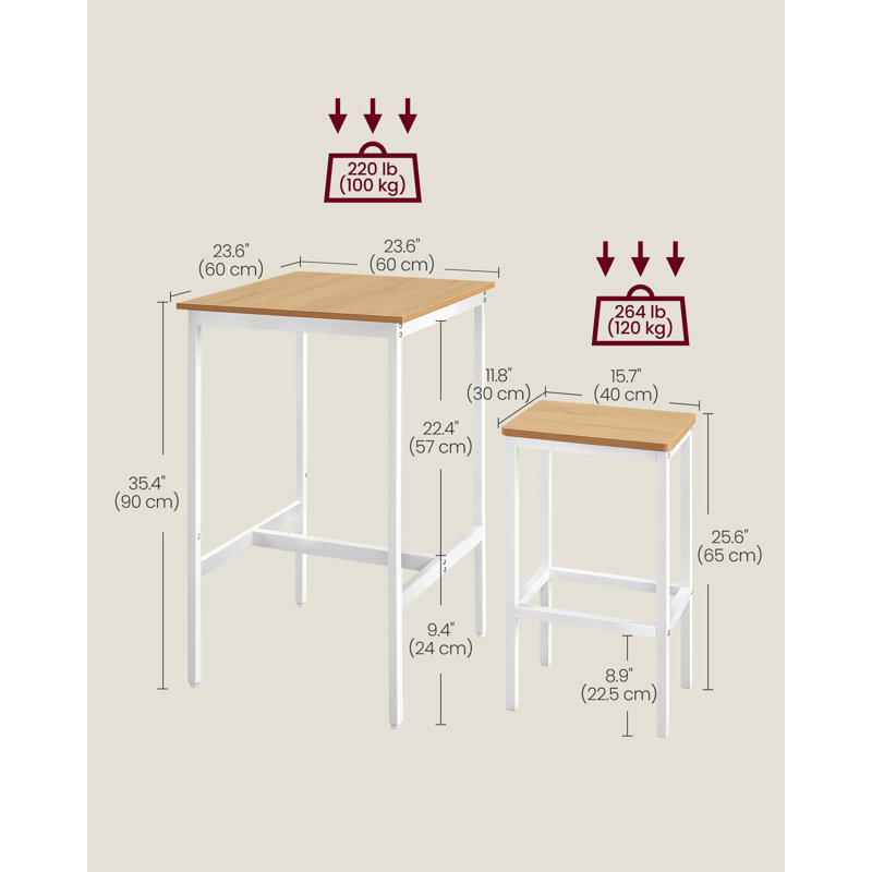 Terryville 2 - Person Dining Set, Oak