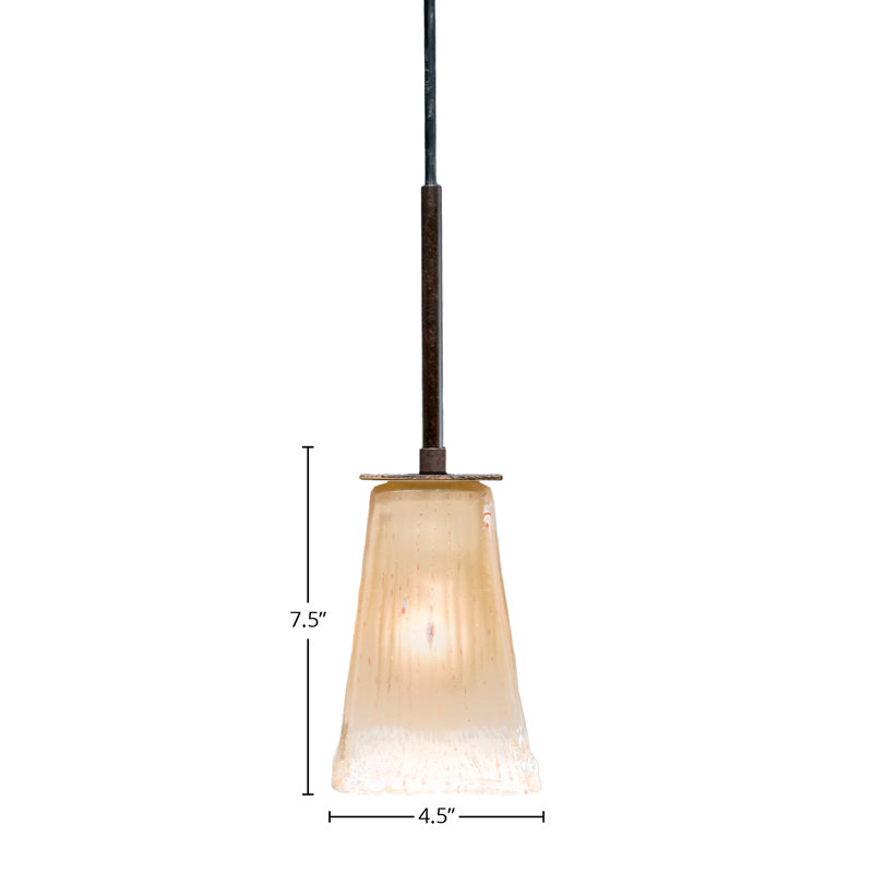 Mini-luminaire suspendu à cordon Quattrucci avec verre carré de 5 po, Granit foncé