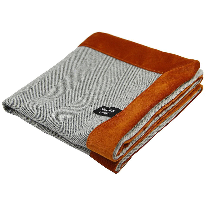 Locklin Throw Blanket, Grey/Burnt Orange, W180 x L254cm 