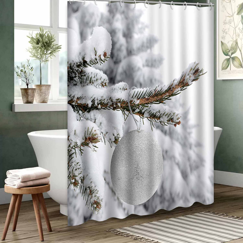 Rideau de douche imperméable argenté, rideaux de douche pour la salle de bain avec 12 crochets, L 72 po x l 78 po
