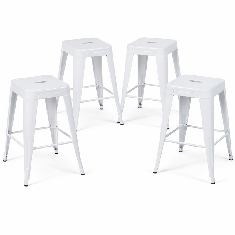 24 Inch Counter Height Stool, White, Counter Stool (24" Seat Height)