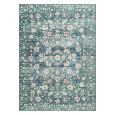 Tapis lavable à motif floral à poils courts pour le salon, la salle à manger, la chambre à coucher, le style de bureau, beige, durable, facile d'entretien, doux sous les pieds