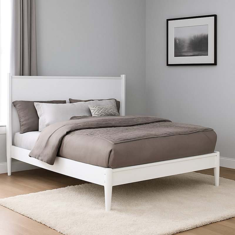 Lit plateforme en bois avec finition Mid-Century Eastern King