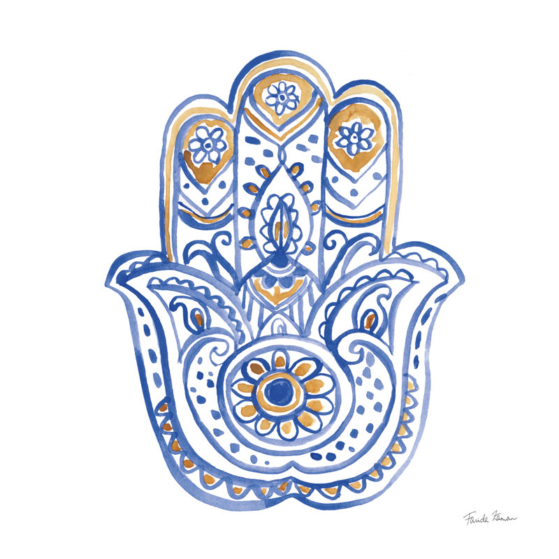 Hamsa II by Farida Zaman - No Frame Painting on Canvas, 91cm H x 91cm W x 3.8cm D