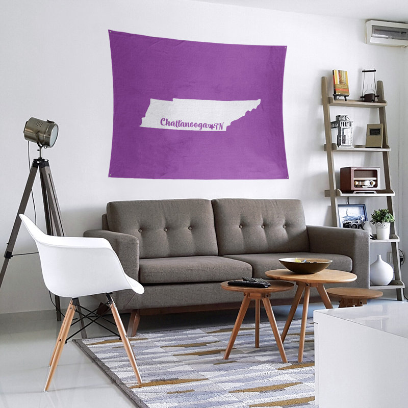 Tapisserie de Chattanooga, Tennessee, H 27,5 po x l 37,5 po, Violet