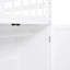 Lit superposé au dessus d'un lit double en L, blanc - 3 tiroirs, bureau et garde-robe pour chambre à coucher-1003021482