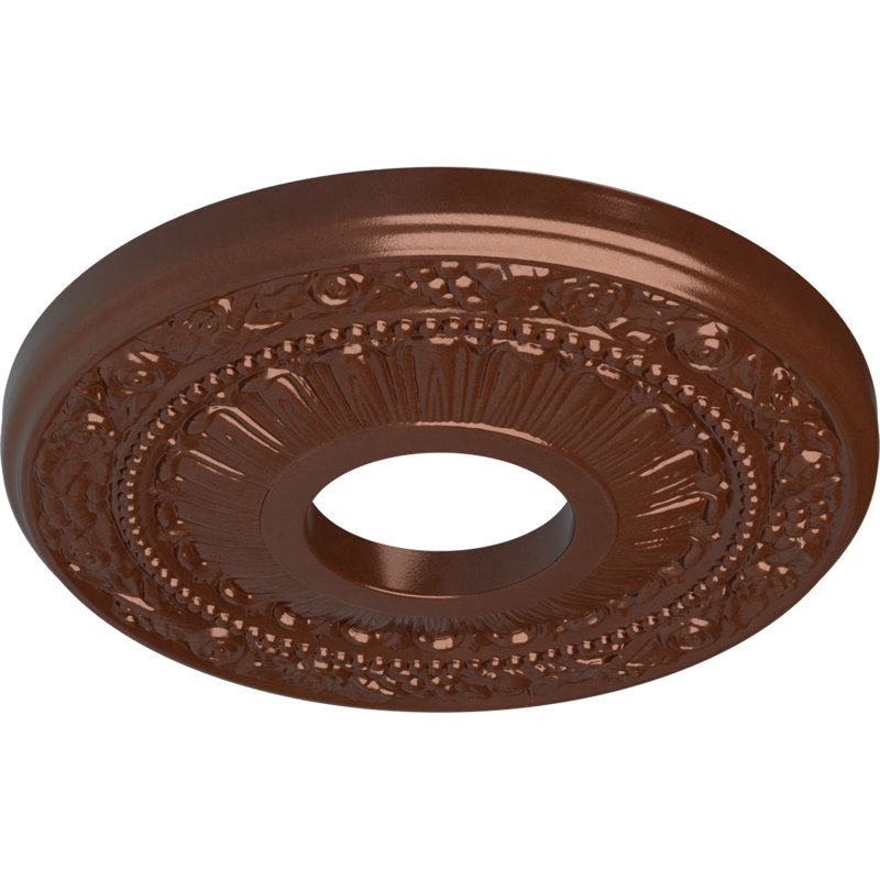 Médaillon de plafond H 12,125 po x l 12,125 po x P 0,875 po Nadia, Pièce de cuivre