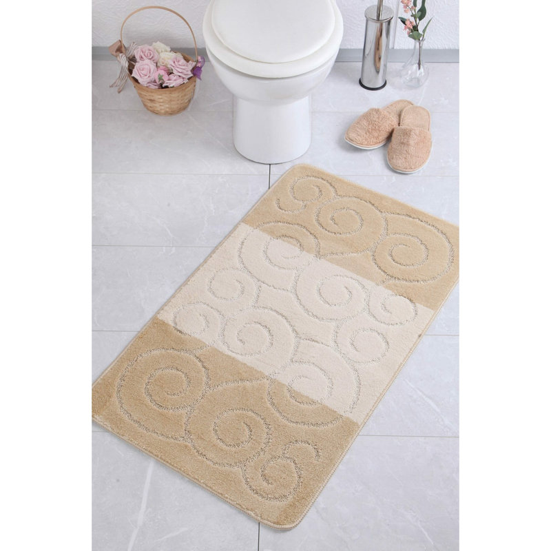 Tapis pour salle de bain Addieville, Brun pâle / beige