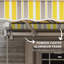 Auvent rétractable 12 pi x 10 pi. Manivelle manuelle. Et eau. Cadre en aluminium pour patio, terrasse, balcon, cour. Toile de patio rétractable jaune et gris de 10 pi. Manivelle. Tissu aqueux, aluminium. Terrasse sur le pont