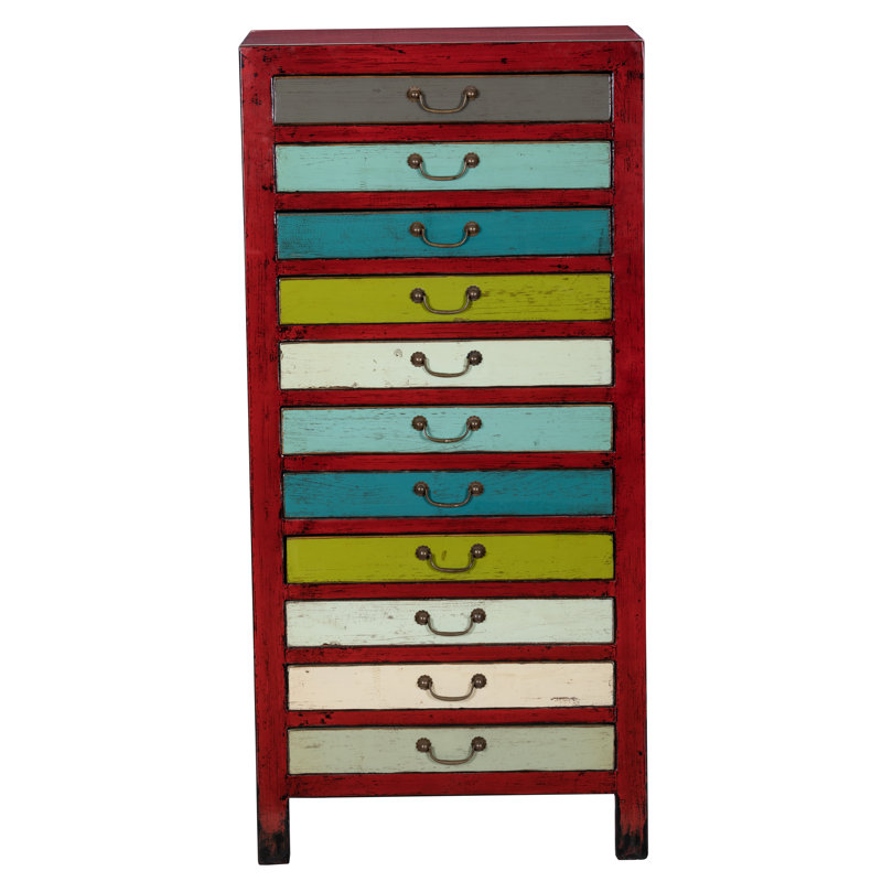 Mitchum 60 cm W 11 -Drawer Solid Wood Filing Cabinet