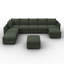 Canapé-lit modulaire en forme de U avec rangement Tremee - vert-1542576692