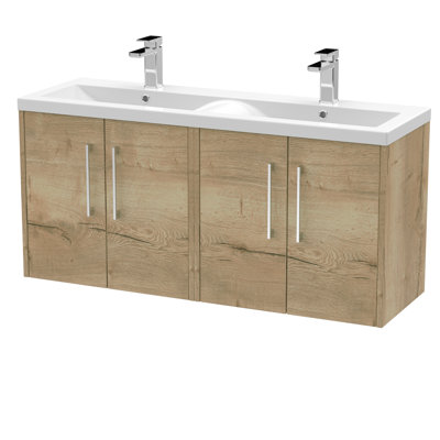 Juno Double Bathroom Vanity with Integrated Vitreous China Basin