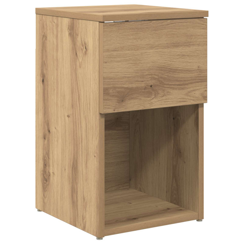 29cm W Manufactured Wood Bedside Table, Artisan Oak