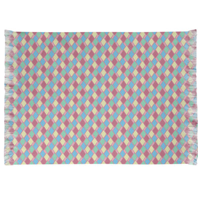Tapis rouge/bleu/jaune rétro diamants Mcguigan