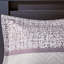 Édredon 7 pièces mauve à motif rayé, 2 taies décoratives, 1 jupe de lit, 3 ensembles de coussins décoratifs, coussins, jupe