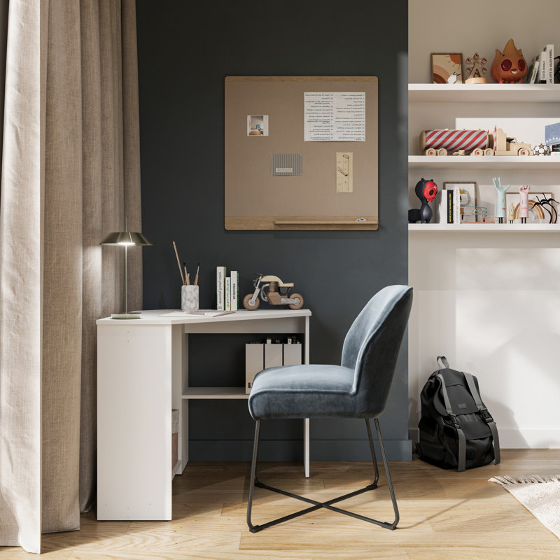 Jazzmaine Corner Writing Desk, White