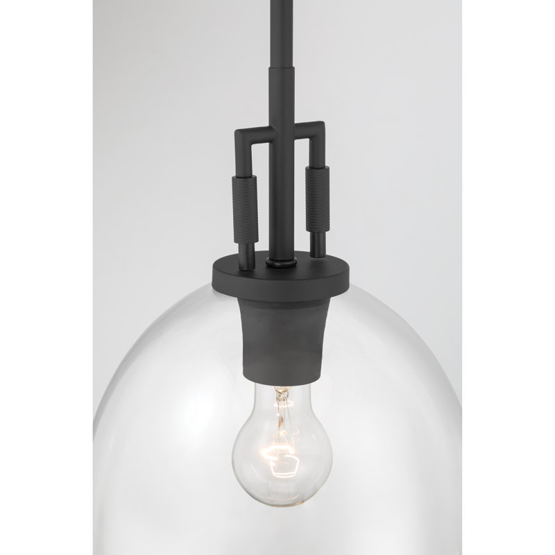 Mini-luminaire suspendu 1 lumière Orvis 10 ", Noir
