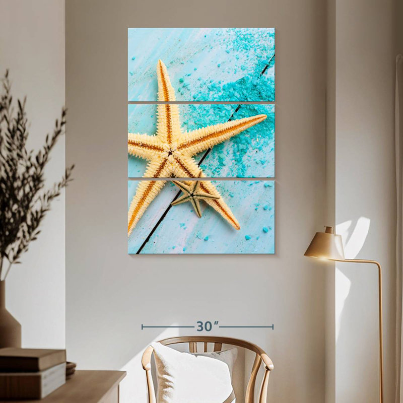 Paire d'étoiles de mer, H 65 po x l 42 po