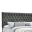 Lit double rembourré gris avec rangement, tête de lit à boutons, quatre tiroirs encastrés, bois massif et panneau de rangement avec matelas, tiroirs pour articles de chambre à coucher,-348849035-348849032