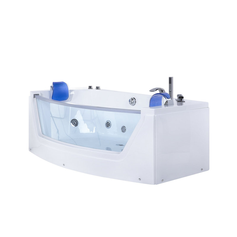Brantice 1750mm x 850mm Corner Whirlpool Acrylic Bathtub with Tap