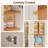 71”Tall Kitchen Pantry Cabinet Wooden Storage with Food Shelves and Glass Door-165987894-165949189