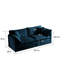 Canapé modulaire 4 en chenille bleu avec structure et 2 repose-pieds