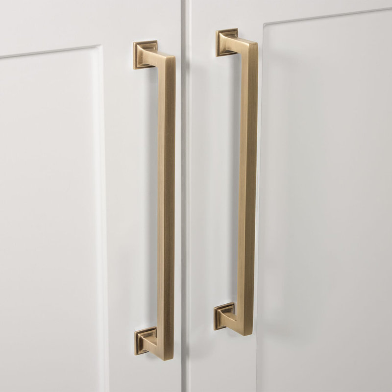 Grandeur Geneva 8" Brass Handle Pull, Vintage Brass