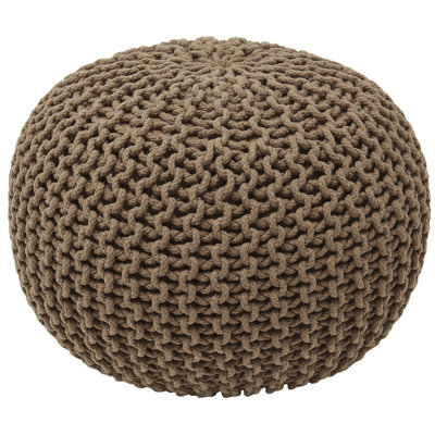 100% Cotton Hand Knitted Pouf Ottoman