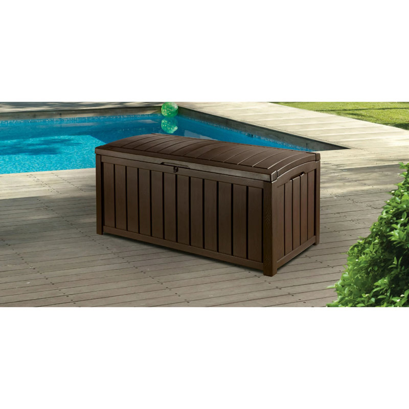 All-in Furniture 50.4'' W 101 Gallons Water Resistant Plastic Lockable Deck Box in Brown