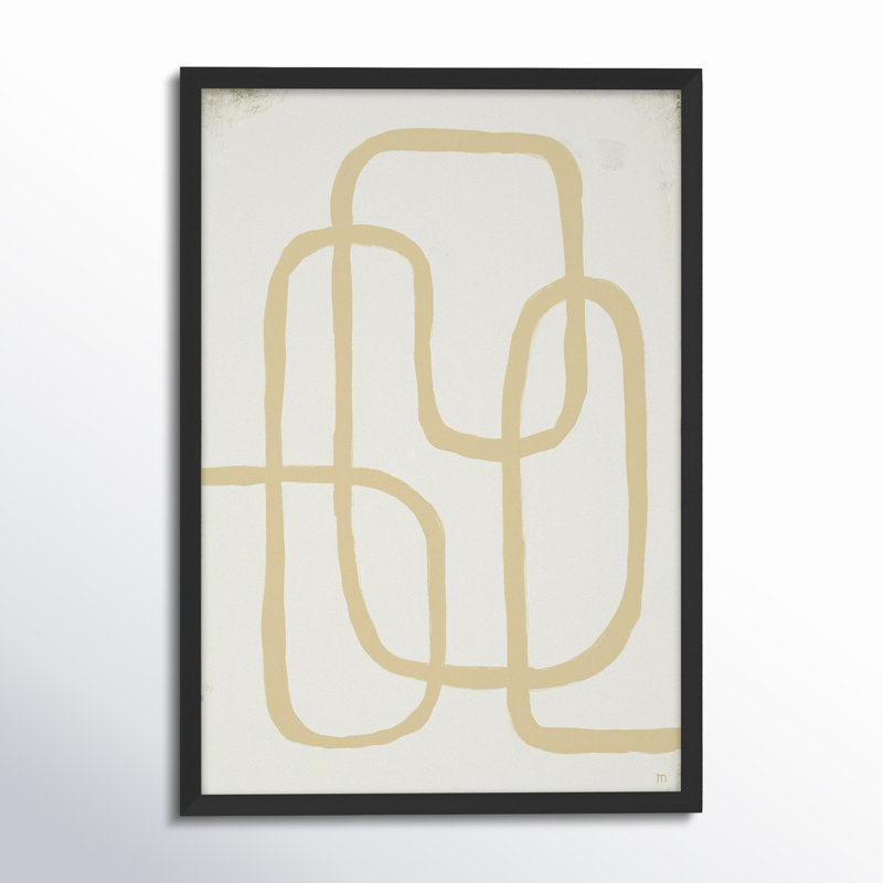 «Line Works In White 2» par Phillips, art mural encadré, Papier avec cadre noir, H 38 po x l 26,5 po x P 1,25 po