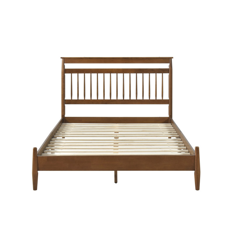 Meuble de chambre à coucher avec cadre en bois de style transitionnel Eastern Platm Bed, Noyer