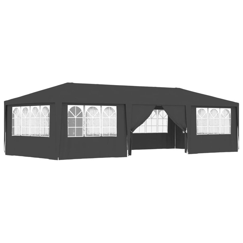 vidaXL Party Tent Anthracite Polyethylene, Steel 13.1 x 29.5 feet, Anthracite
