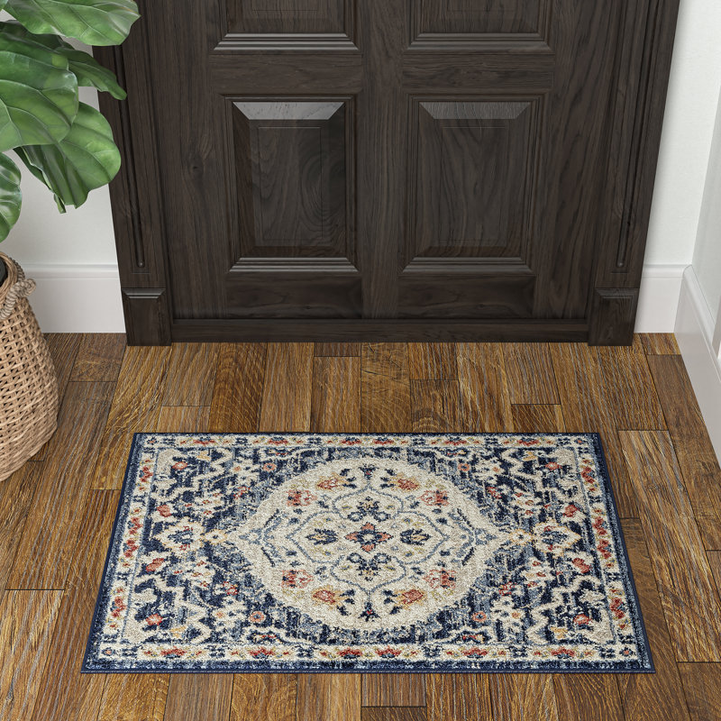 Tapis oriental bleu marine Fearn, Rectangulaire 2 pi x 3 pi