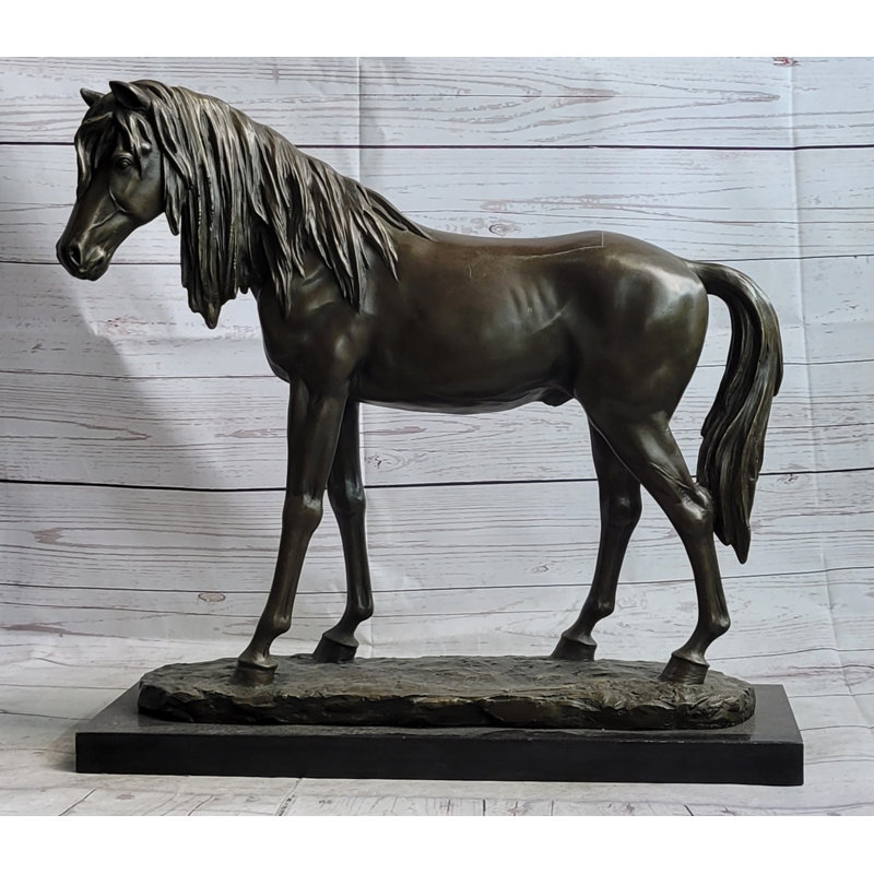Statue de cheval en bronze bronze, sculpture équestre, par PJ Mene