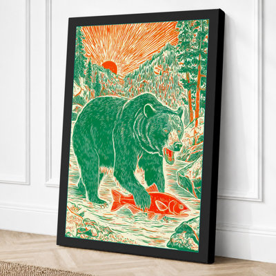 Bear In Woodland Rustic - Print