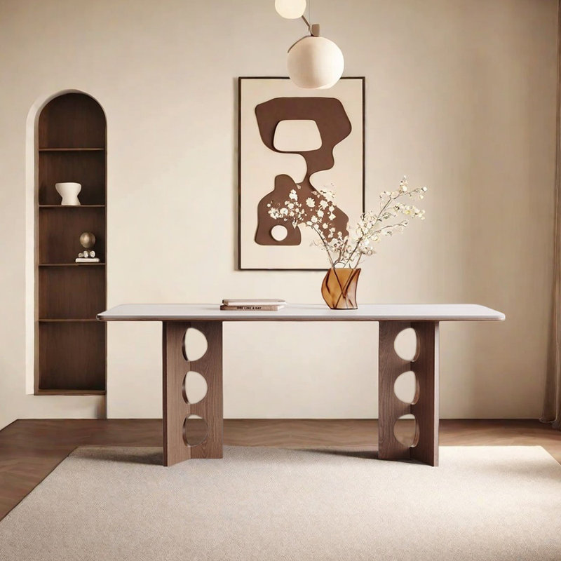 Table de salle à manger en frêne, H 29,53 po x L 70,87 po x l 35,43 po
