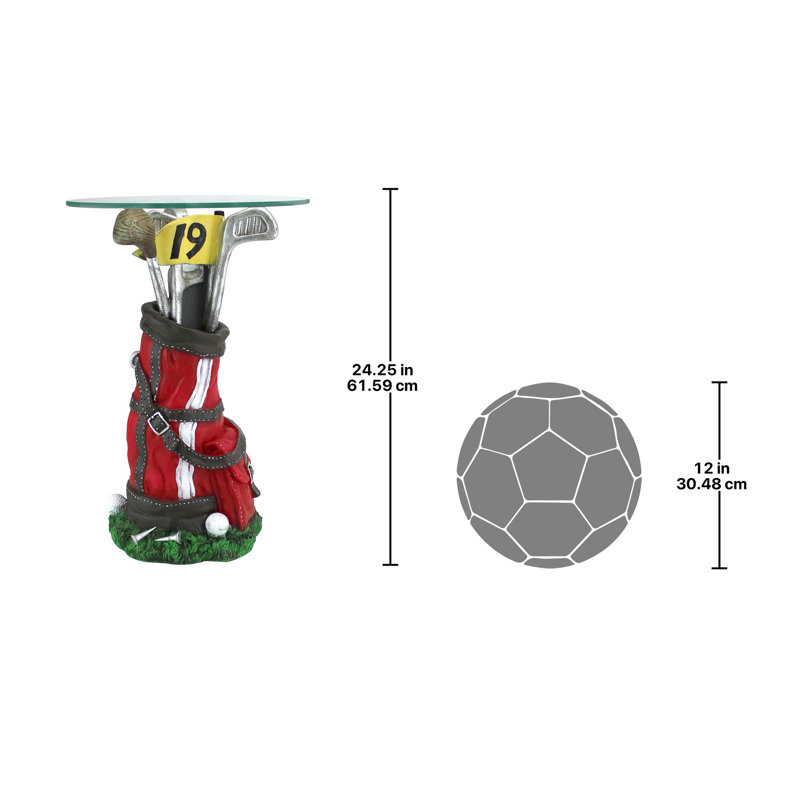 On Par Golf Bag Sculptural Glass Side Table