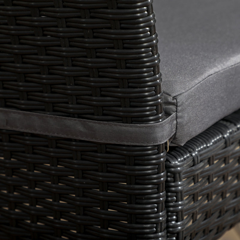 Aiven Patio Dining Side Chair with Cushion, Grey