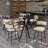 Bar Height Set, Tempered Glass Round Dining Table And Height Bar Stools-1136941001-1138261497