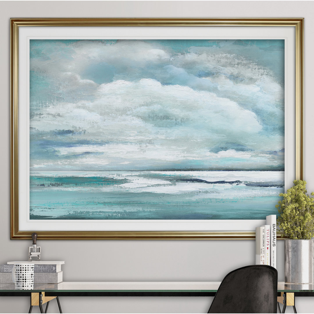 'Billowing Clouds' Framed Acrylic Painting Print Highland Dunes Frame 