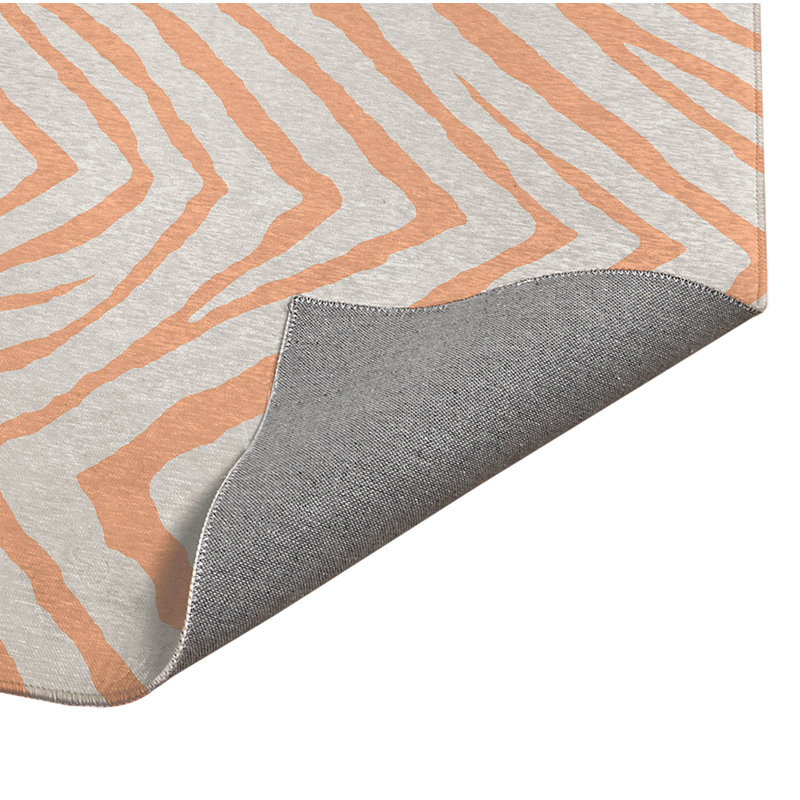 Zebra Stripe Chimi Indoor Doormat, 36" W x 60" L, Peach