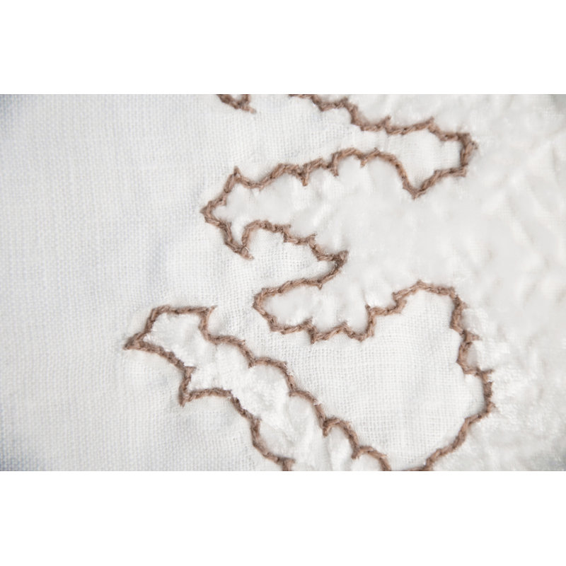 Ferns Floral Linen Throw Pillow, Latte, Rectangle 16" H x 36" W