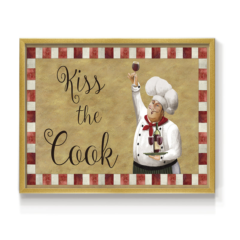 Kiss The Cook -Framed Print - Restickable