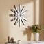 Glass Mirrored Wall Clock Starburst Silent Accent Clock